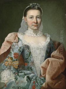 Portrait Of A Richly Attired Lady Atcourt