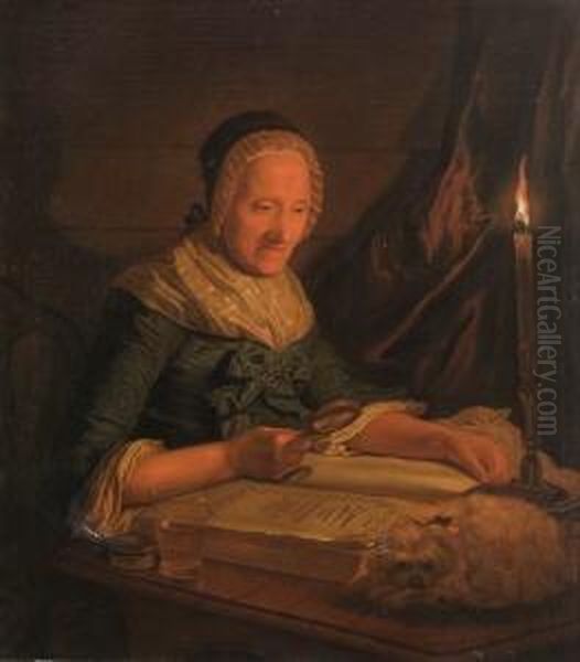 Alte Dame Bei Der Bibel-lekture - view 1