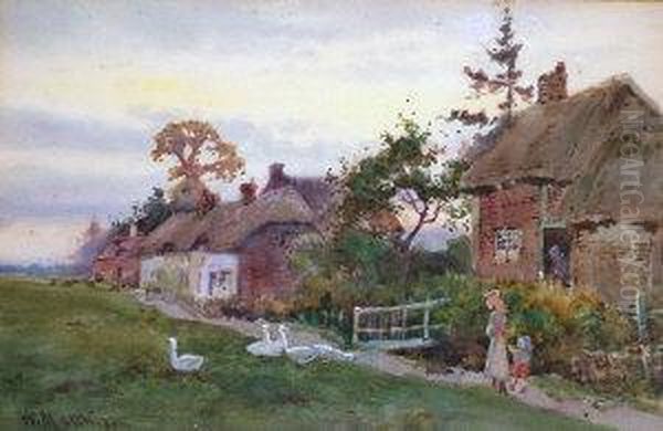 Cottage Scene With Ducks - view 1