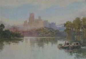 View Across Water To A Castle by William Matthison