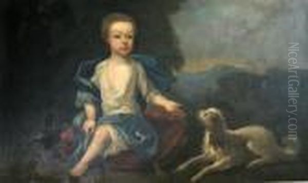 Child With Spaniel In A Landscape - view 1