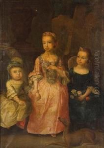 Portrait Group Of Catherine, Mary And Johnenys (john In Classical Dress) by James Francis Maubert