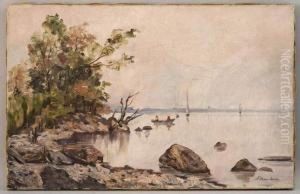 Vue Du Lac Depuis Labelotte A Geneve by Francois Armand Mauchain
