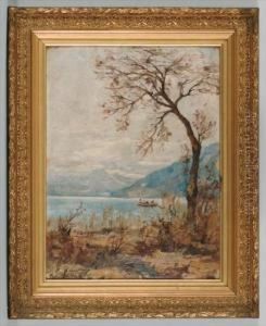 Paysage Et Barque by Francois Armand Mauchain