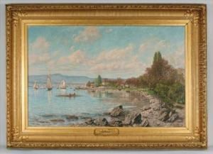 Un Dimanche A Bellerive Lac De Geneve by Francois Armand Mauchain