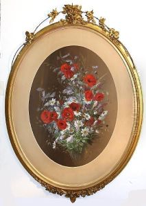 Poppies And Daisies by Raoul Maucherat de Longpre