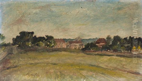 Wiesenlandschaft Mit Gehoft Und Baumen - view 1