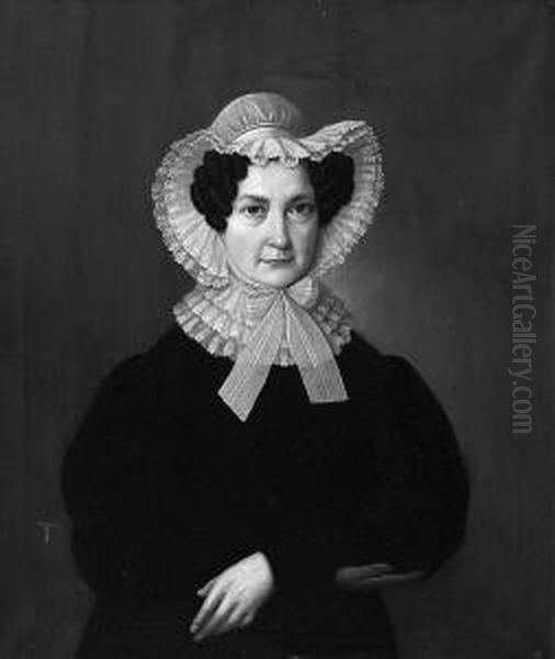 "portrait Der Caroline Milchling Von Und Zu Schoenstadt". Rucks. Bez. Und Dat. Arolsen, 1835 Sowie Legende Der Dargestellten. Ol Auf Lwd. Min. Besch. 86 X 73 Cm. Rahmen - view 1