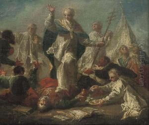 Saint Bernard Of Clairvaux Converting William, Duke Of Aquitaine by Franz Anton Maulbertsch