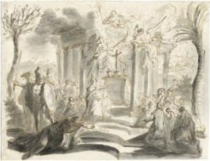 Wunderszene Vor Einem Altar by Franz Anton Maulbertsch