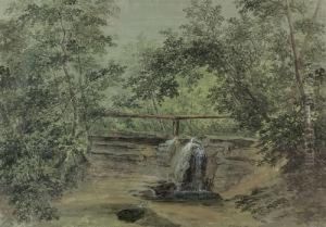 Waldlandschaft Mit Quelle. by Heinrich Maurer