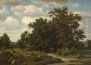 Baumlandschaft Mit Kuhen Auf Der
Weide. by Jacob Maurer