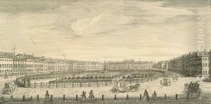 A Perspective View Of Grosvenor Square by John Maurer