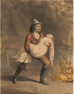 The American Fireman-prompt To The Rescue by Louis Maurer