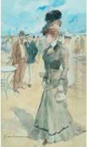 Coin De Concours Hippique by Gaston Maurie