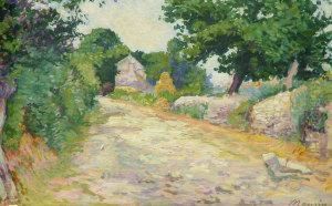 Rural Landscape With Cottages In The Distance by Charles Maurin