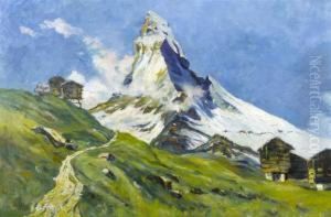 Alpine Landscape With View Of The Matterhorn