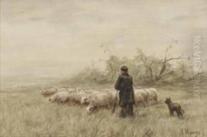 A Shepherd And His Flock by Anton Mauve