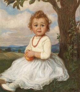 Bildnis Eines Madchens Unter Einem Baum Sitzend by Corneille Max