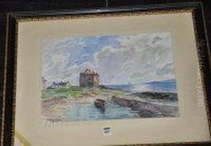 Porton Cross Castle Near West Kilbride by John Kidd Maxton