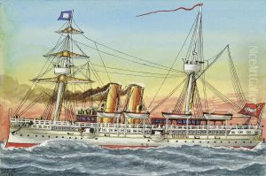 An Album Of Thirty-eight Sketches Of Naval Ships Including H.m.s. by James Scott Maxwell