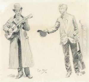 The Strolling Musicians by Philip William May