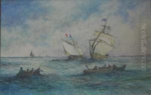 French Vessels And Fishing Boats by Walter William May