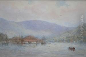 Lake Scenes With Boats by Walter William May