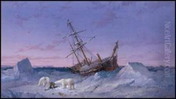 Tall Ship Foundering In Arctic Waters, Franklinexpedition - view 1