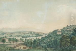 Moncalieri With Turin And The Alps Beyond
