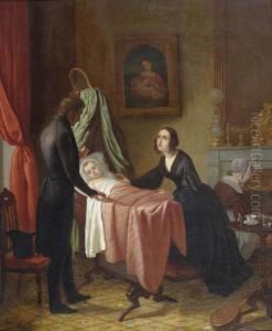 Am Krankenlager. by Charles Francois Mayer