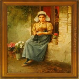 Young Girl Sitting In A Windowsill Young Girl Sitting In A Windowsill