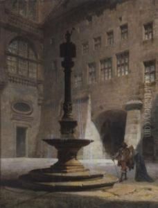 Im Hof Des Nurnberger Rathauses by Friedrich Carl Mayer
