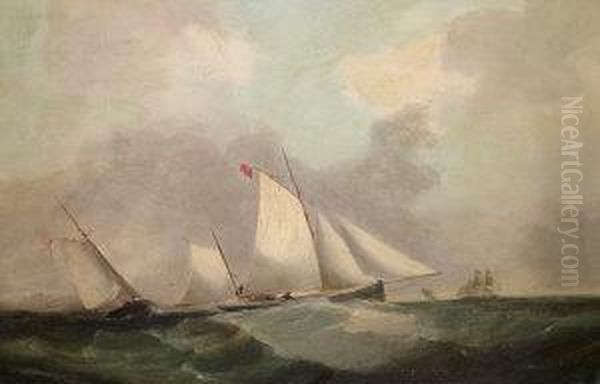 Mid 19th Century- A Cutter And Other Shipping In Heavy Seas - view 1