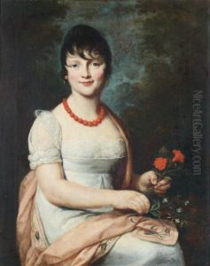 Portrait De Jeune Fille Au Collier De Corail by Constance Marie Mayer La Martiniere
