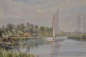 Scenes On The Norfolk Broads by William Edward Mayes