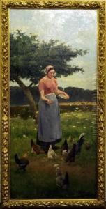 [fermiere Nourissant Les Poules]