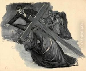 A Todo Lo Largo De La Procesion Yalrededor De Los Pasos Se Agita Un Bosque Sin Fin De Cucuruchosmorados by Josep Triado Mayol