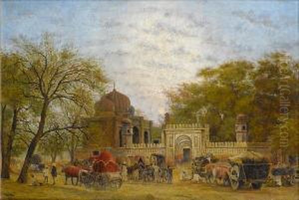 Indian Scene At Dusk - view 1