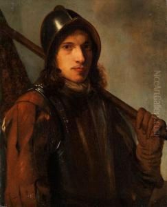 Junger Krieger Im Harnisch Mit Helm Und Lanze by Johann Ulrich Mayr