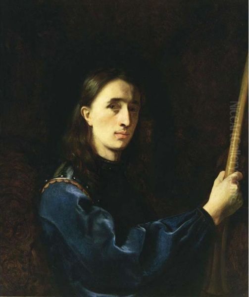 A Self Portrait Of The Artist, Half Length, Wearing A Blue Velvet Jacket With A Cuirass - view 1