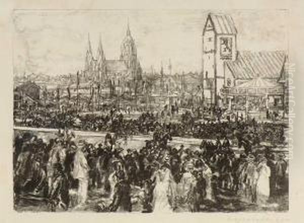Blick Uber Das Oktoberfest Mit Lowenbrauzelt - view 1