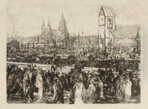 Blick Uber Das Oktoberfest Mit Lowenbrauzelt by Max Mayrshofer