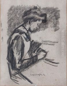 Schreibende Dame by Max Mayrshofer