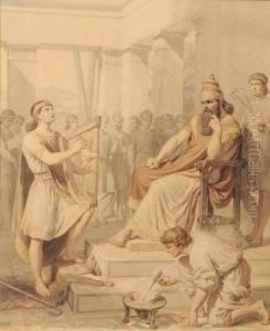 Joueur De Lyre Devant Un Roi Babylonien