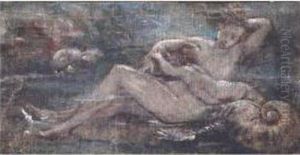 Nymphe Et Angelot by Alexis-Joseph Mazerolle