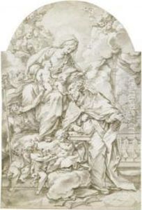 The Madonna And Child Adored By St Liborius