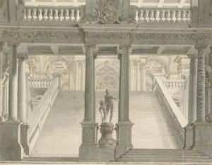 The Interior Of A Palace With An Elaborate Staircase