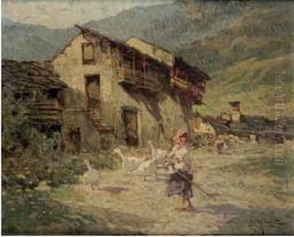 Contadina Con Oche - view 1