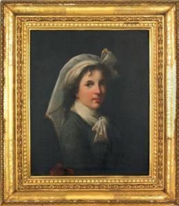 Portrait Of A Young Woman by Giuseppe Mazzolini